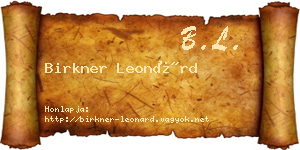 Birkner Leonárd névjegykártya